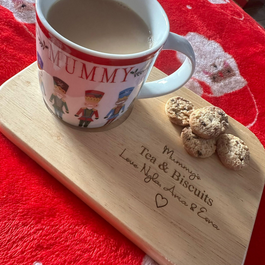 Personalised Engraved Tea & Biscuit Board – The Perfect Gift