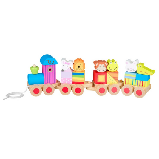 Personalised Engraved Wooden Animal Train Toy